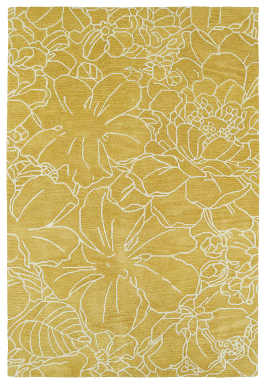 Kaleen Melange Collection Bright Yellow Area Rug 5' x 7'9"