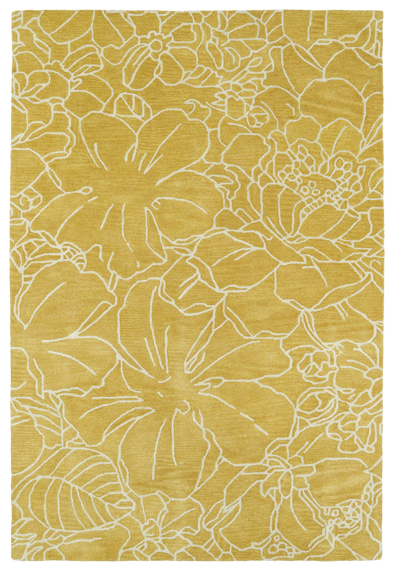 Kaleen Melange Collection Bright Yellow Throw Rug 2' x 3'
