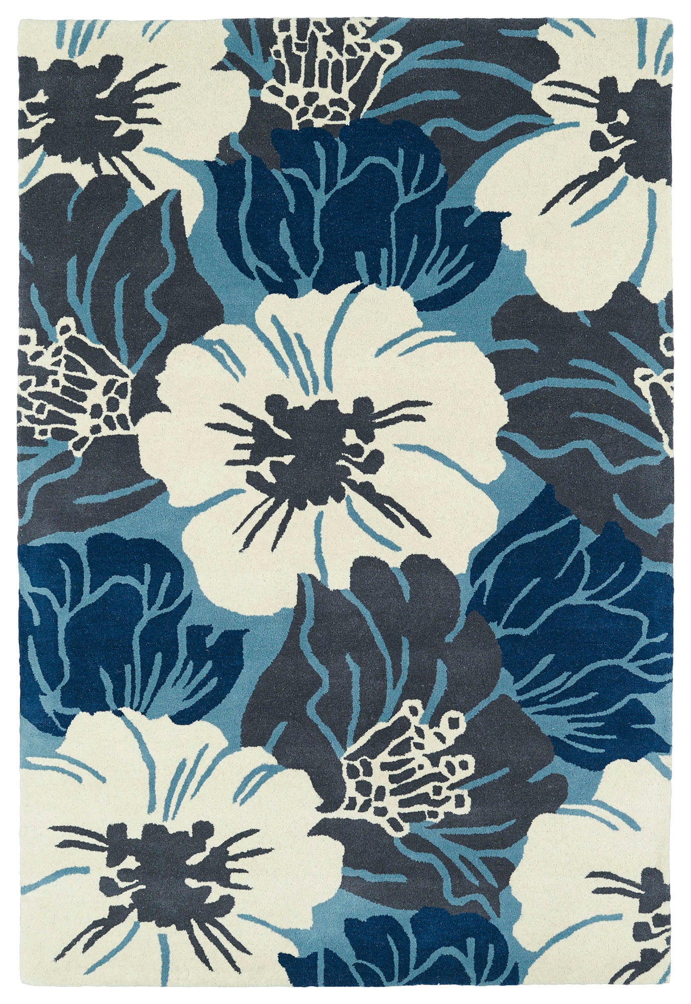 Kaleen Melange Collection Dark Blue Throw Rug 3' x 5'