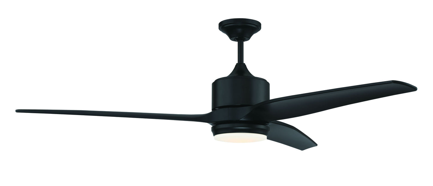 60" Mobi Ceiling Fan with Flat Black Blades, Remotes and LED Light Included