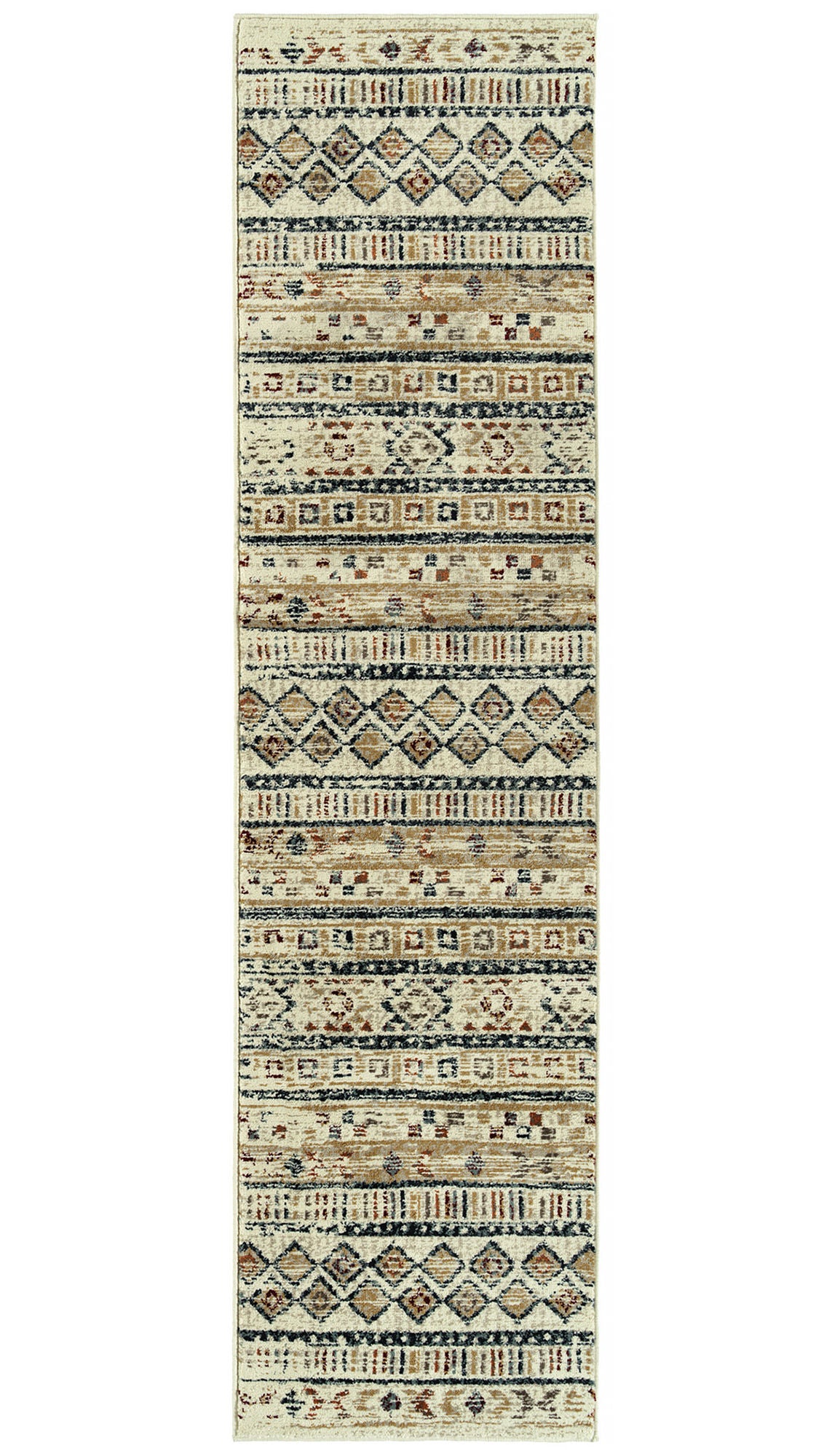 Kaleen Memphis Sand Navy Runner 2' x 7'8"