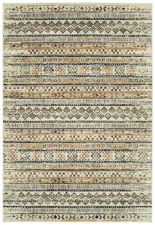 Kaleen Memphis Sand Navy Area Rug 5'3" x 7'6"