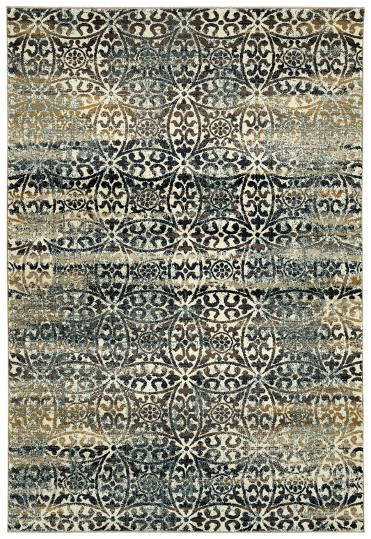 Kaleen Memphis Multi Chocolate Area Rug 3'11" x 5'7"
