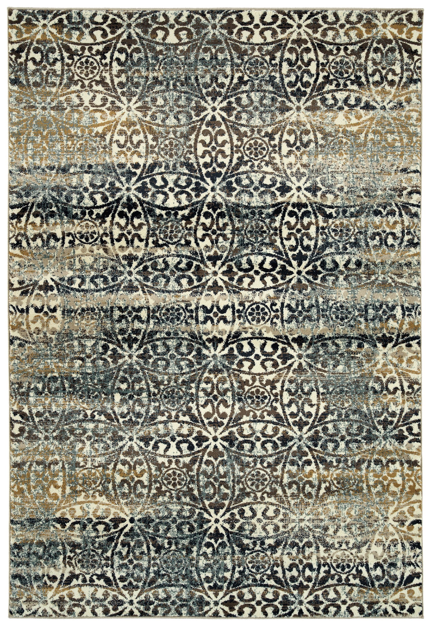 Kaleen Memphis Multi Chocolate Area Rug 5'3" x 7'6"