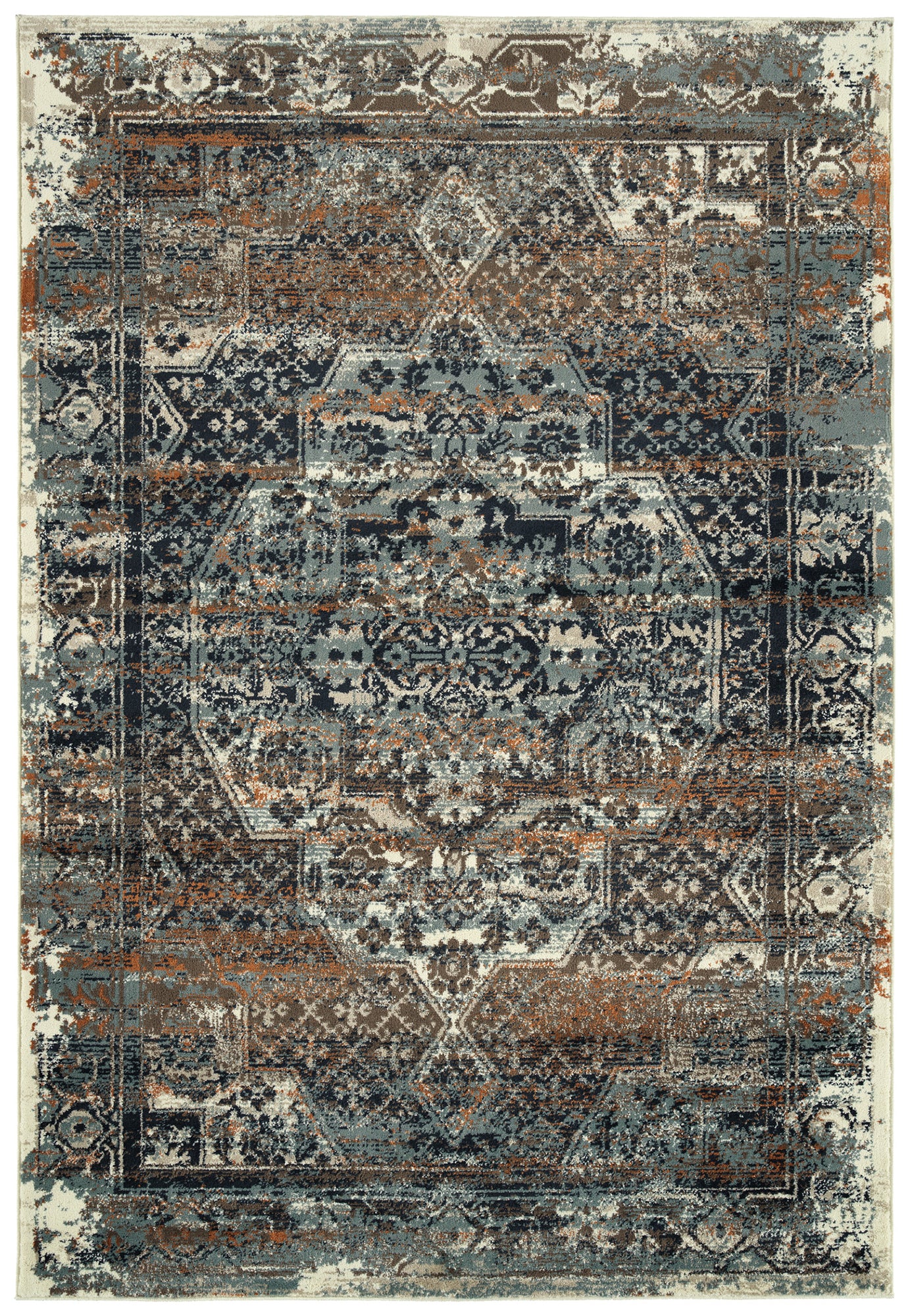 Kaleen Memphis Dark Blue Area Rug 3'11" x 5'7"