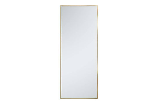 Metal Frame Rectangle Mirror 24" In Brass