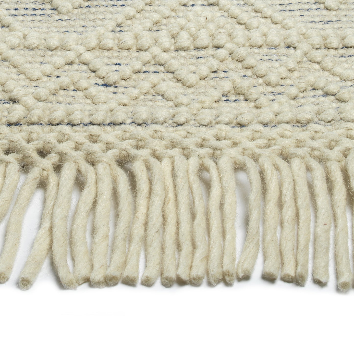 Kaleen Mara Collection Ivory Blue Throw Rug 18" x 18"