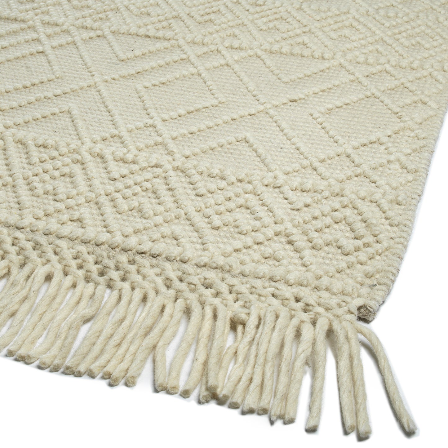 Kaleen Mara Collection Ivory  Throw Rug 18" x 18"