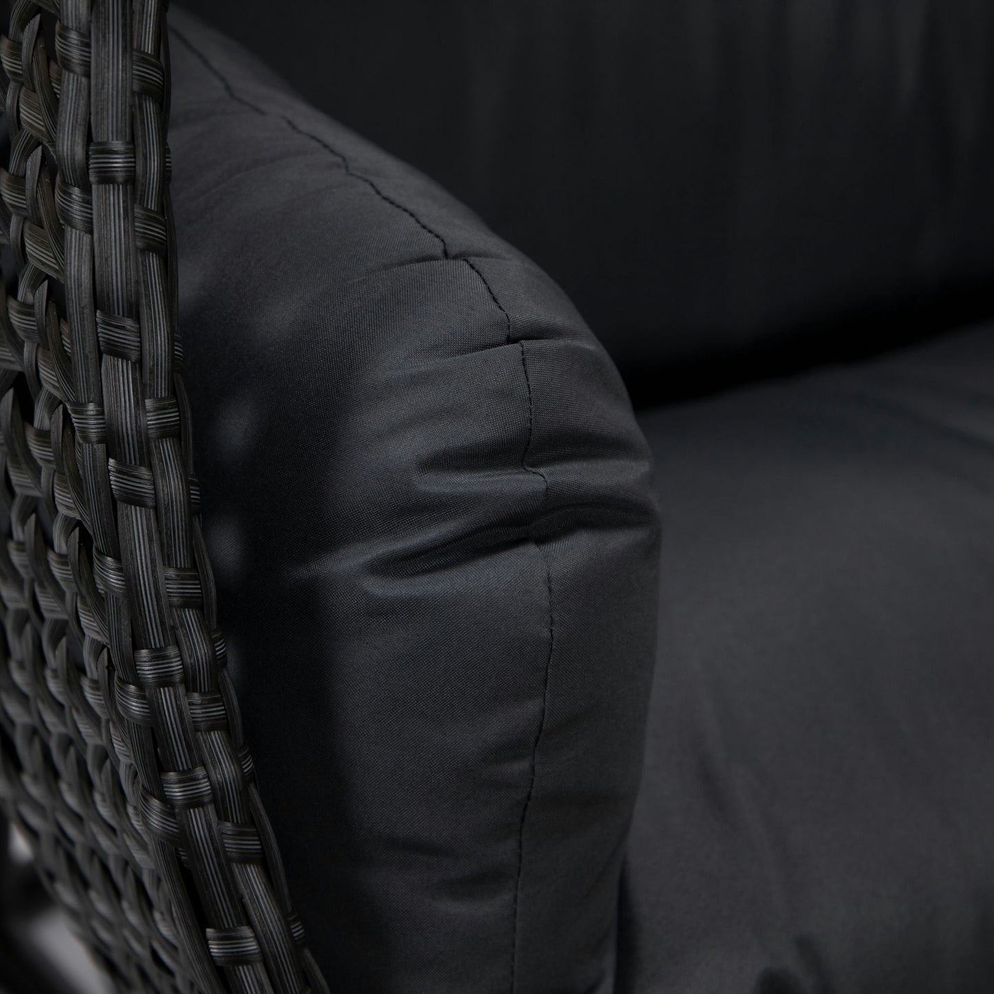 LeisureMod Mendoza Charcoal Wicker Hanging 2 person Egg Swing Chair - Dark Grey
