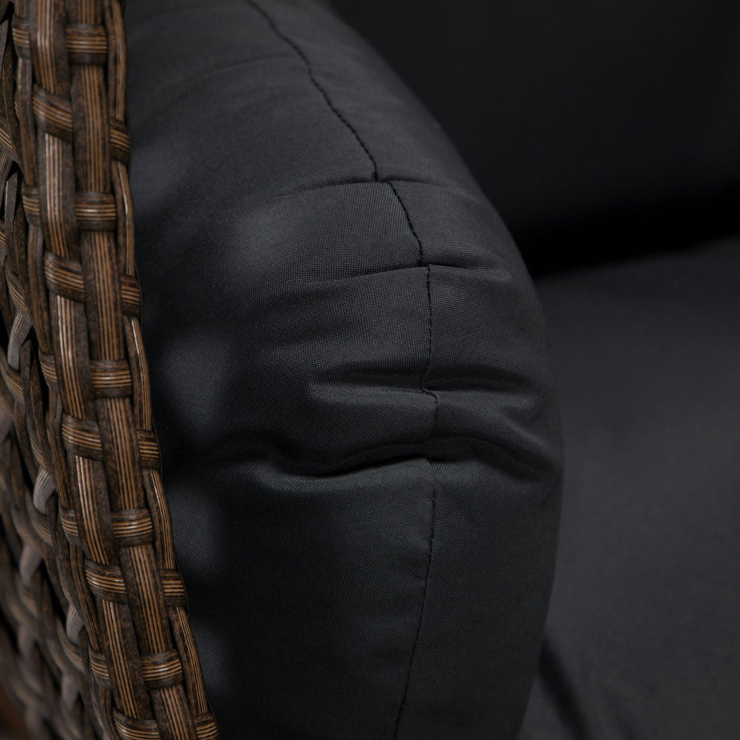LeisureMod Mendoza Dark Brown Hanging 2 person Egg Swing Chair - Dark Grey