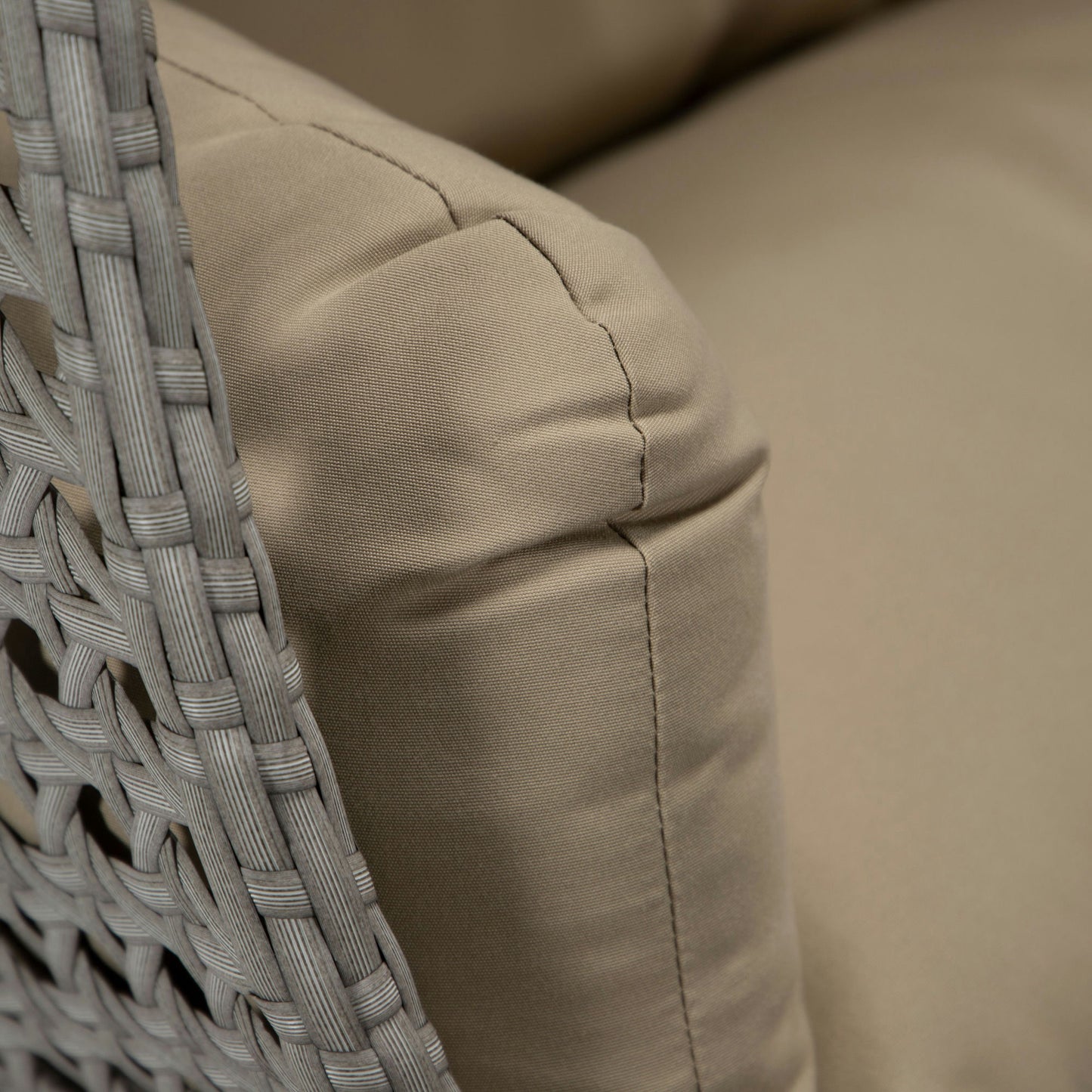 LeisureMod Mendoza Light Grey Wicker Hanging 2 person Egg Swing Chair - Taupe