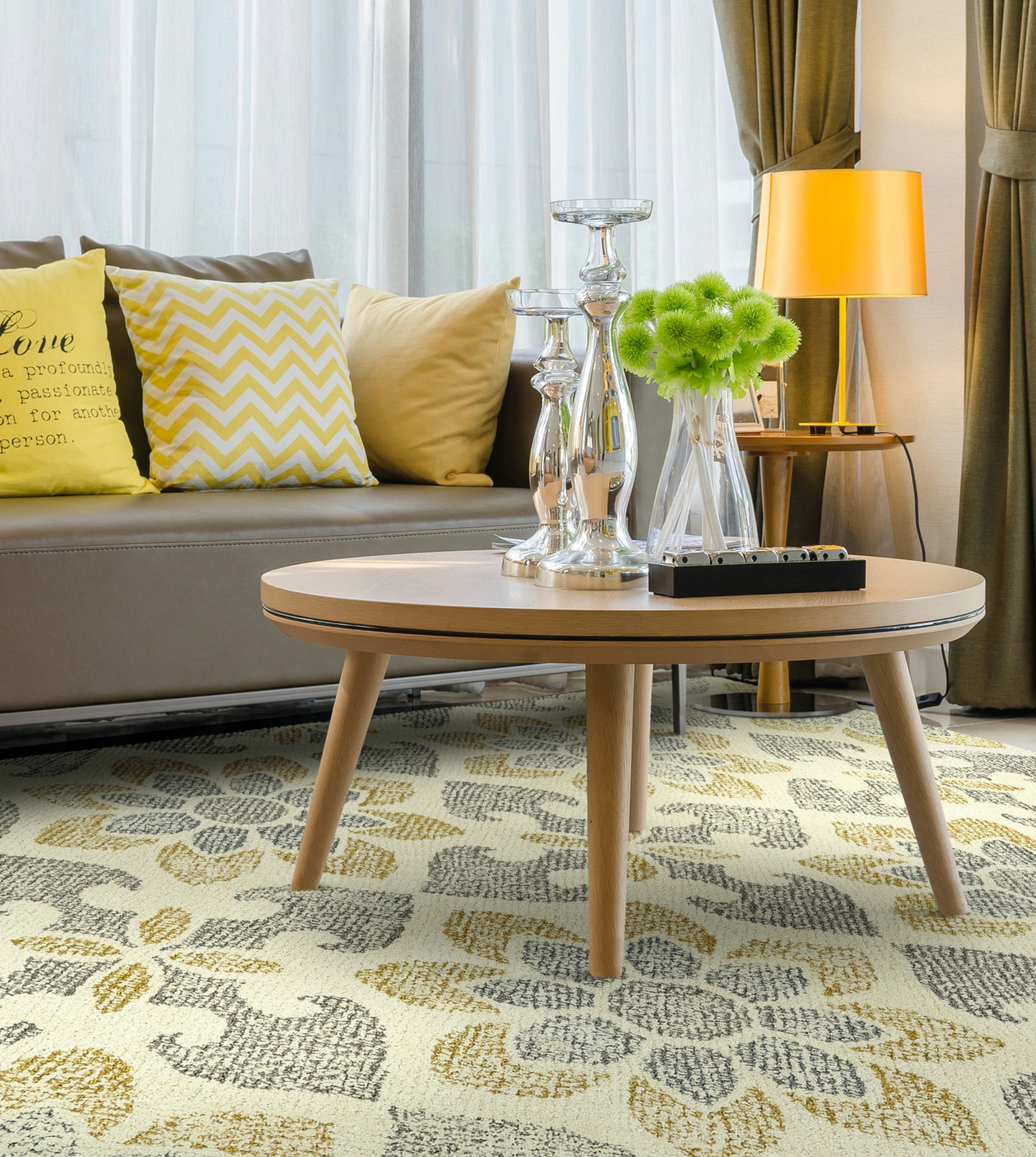 Kaleen Montage Collection MTG02-01 Ivory Area Rug 3'6" x 5'6"