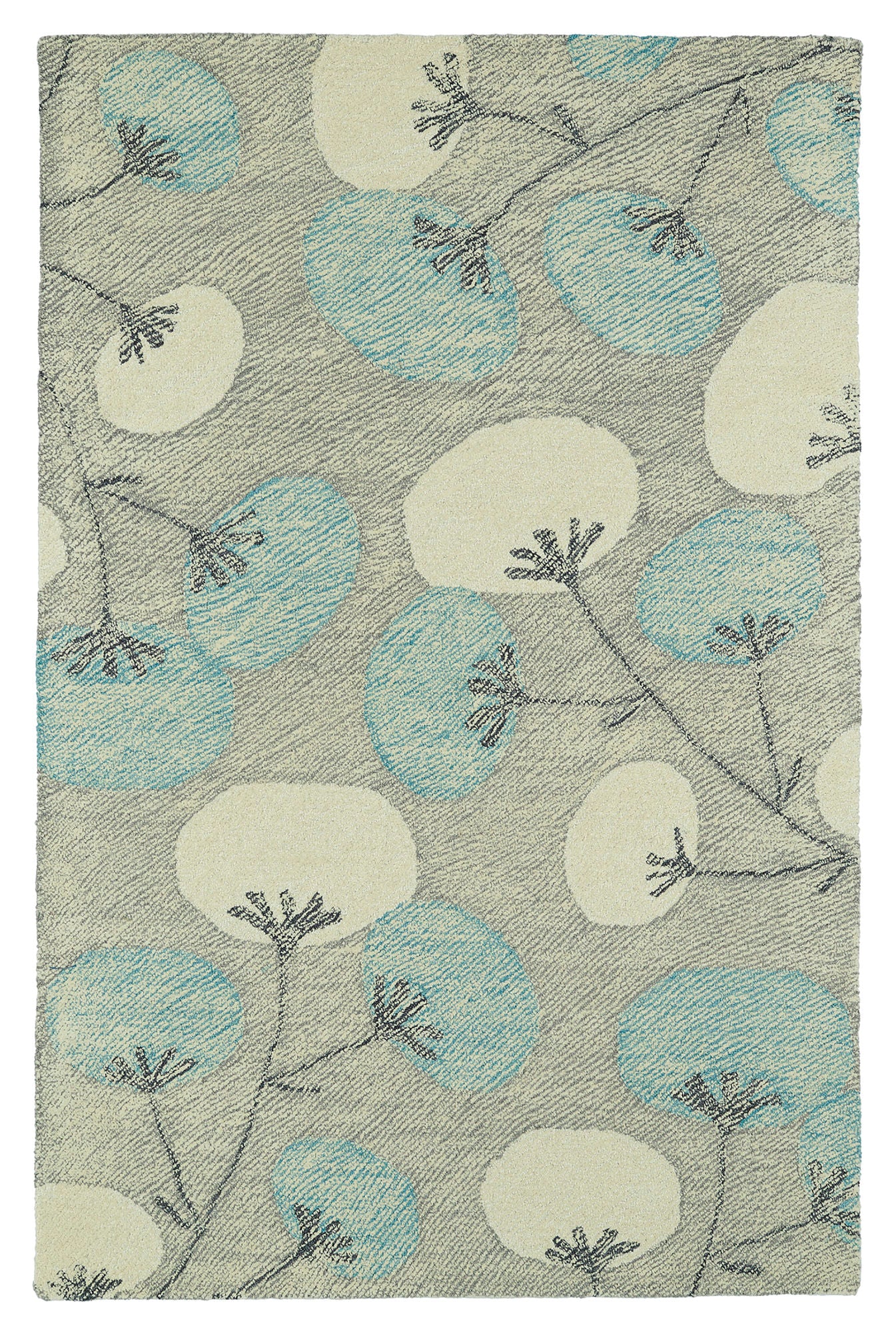 Kaleen Montage Collection Light Grey Throw Rug 2' x 3'