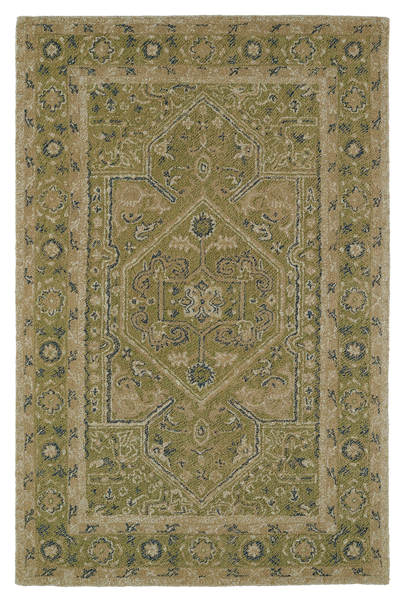 Kaleen Montage Collection Dark Green Throw Rug 2' x 3'