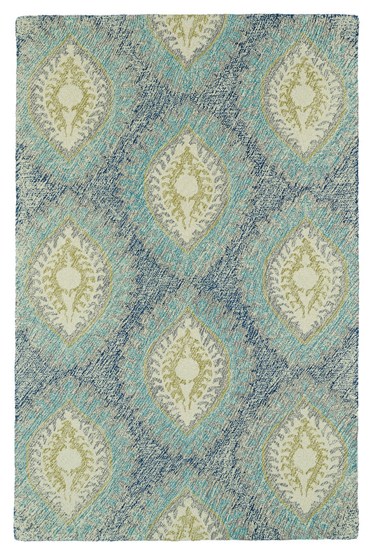 Kaleen Montage Collection Light Blue Area Rug 3'6" x 5'6"