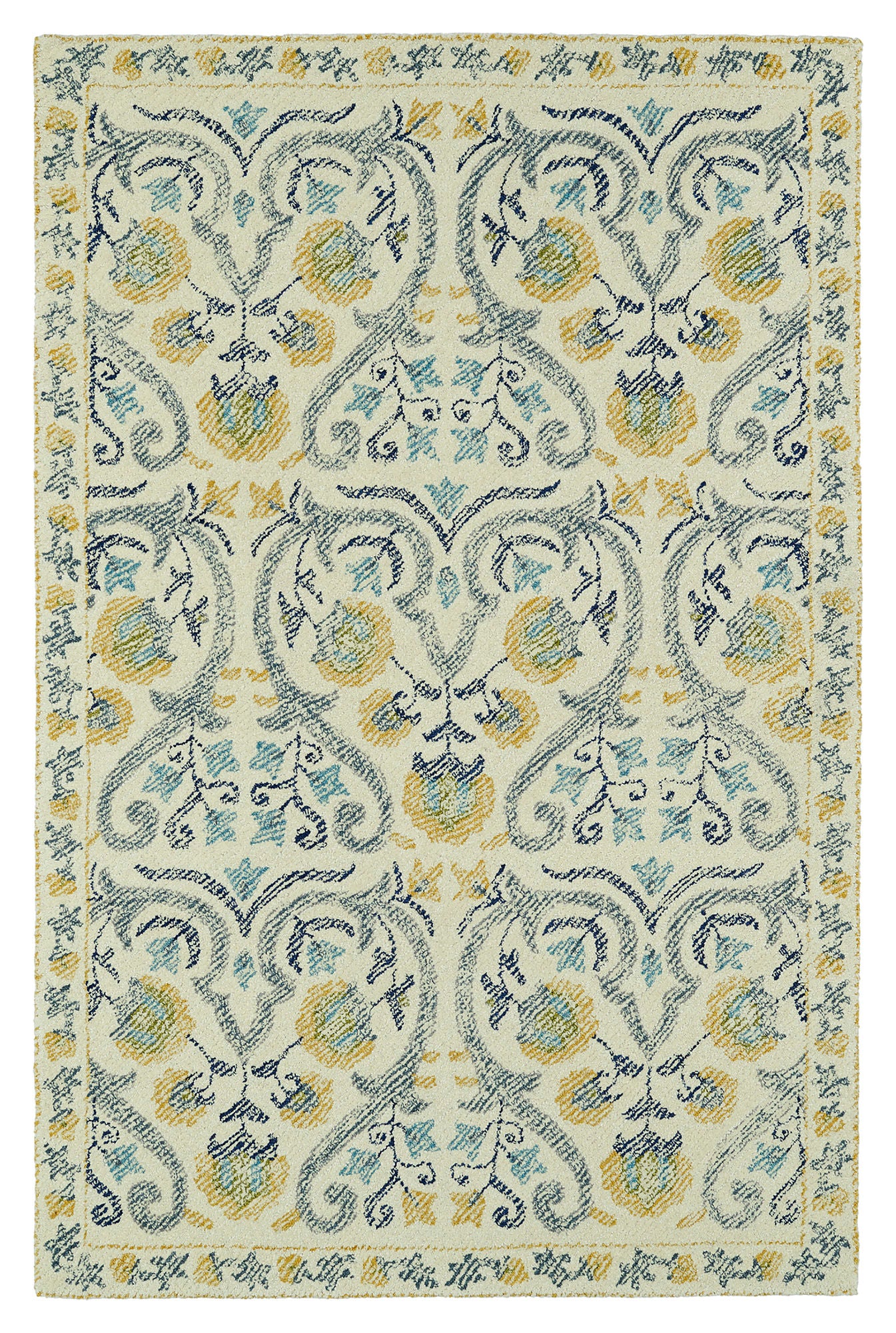 Kaleen Montage Collection Ivory Gold Area Rug 9' x 12'
