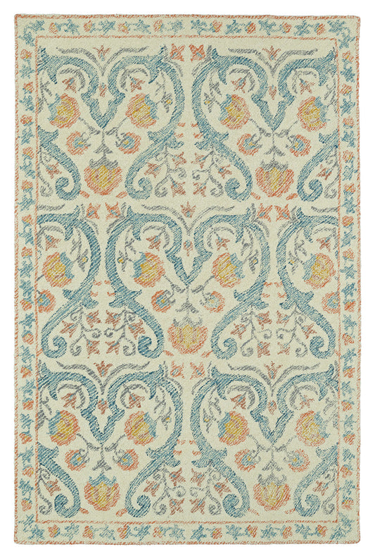 Kaleen Montage Collection Light Teal Area Rug 5' x 7'9"