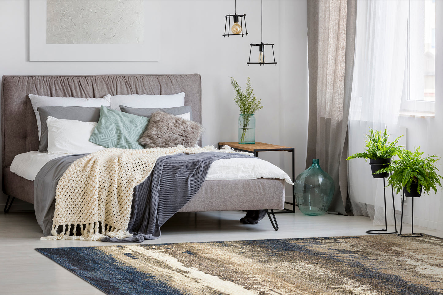 Kaleen Maya Collection Dark Blue Area Rug 7'3" x 7'3"