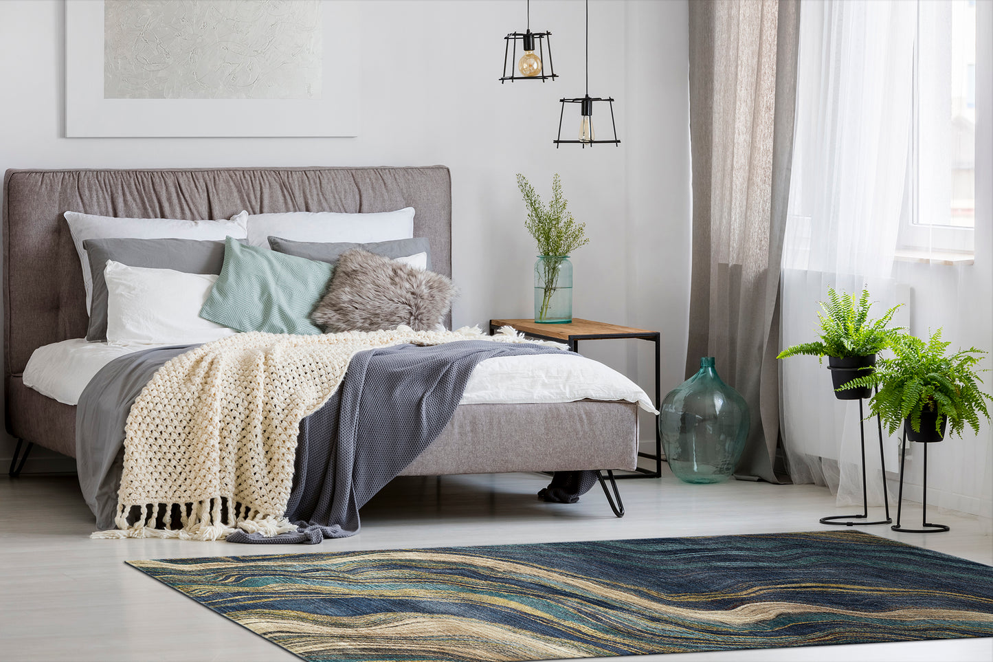 Kaleen Maya Collection MYA02-10 Denim Throw Rug 1'10" x 2'6"