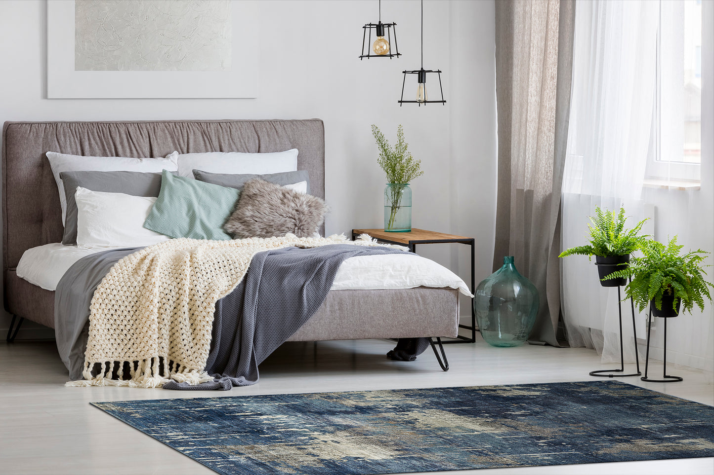 Kaleen Maya Collection MYA03-10 Denim Throw Rug 1'10" x 2'6"