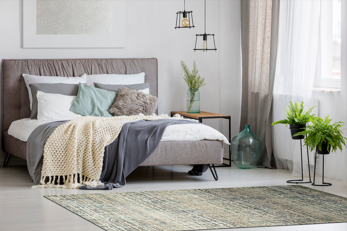 Kaleen Maya Collection Light Ivory Throw Rug 1'10" x 2'6"