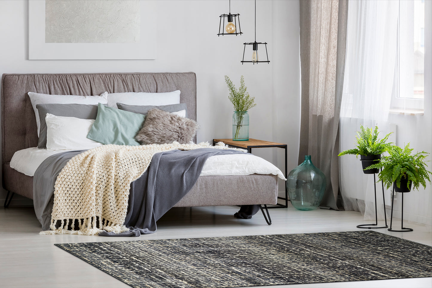 Kaleen Maya Collection Light Grey Throw Rug 1'10" x 2'6"