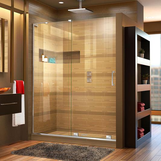 Mirage-X 44-48 in. W x 72 in. H Frameless Sliding Shower Door in Chrome; Left Wall Installation