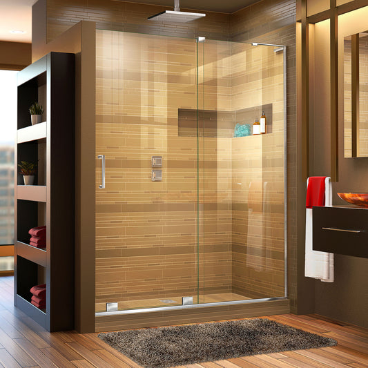 Mirage-X 44-48 in. W x 72 in. H Frameless Sliding Shower Door in Chrome; Right Wall Installation