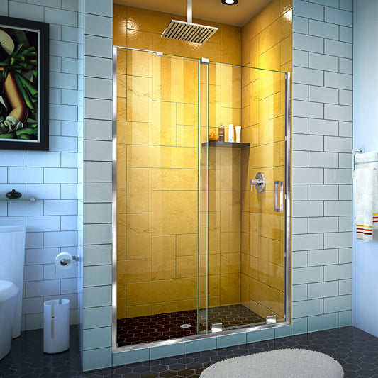 Mirage-Z 44-48 in. W x 72 in. H Frameless Sliding Shower Door in Chrome