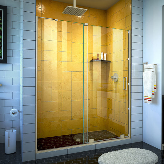 Mirage-Z 56-60 in. W x 72 in. H Frameless Sliding Shower Door in Brushed Nickel