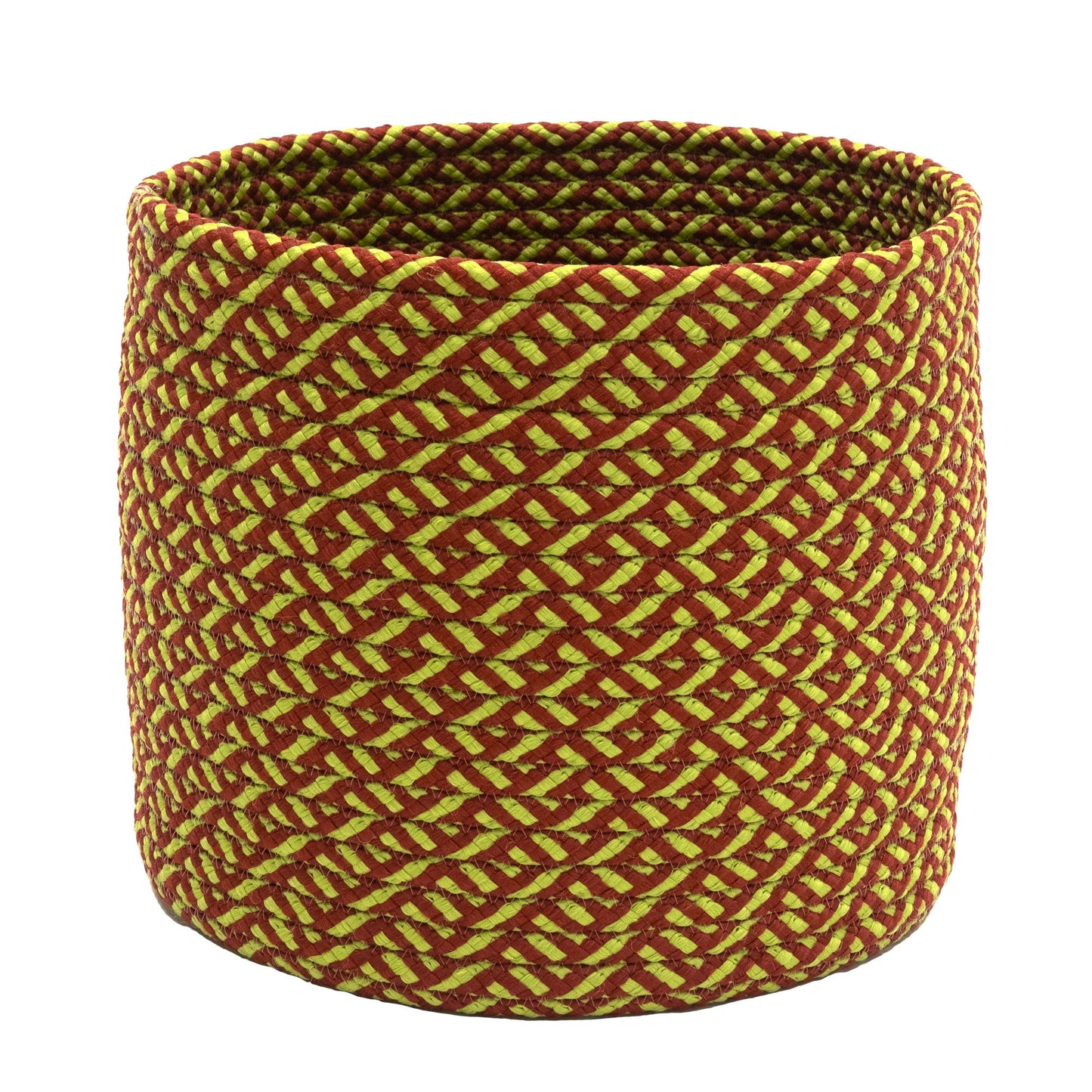 Holiday-Vibes Modern Weave Basket - Vibe Green/Red 16"x16"x14"