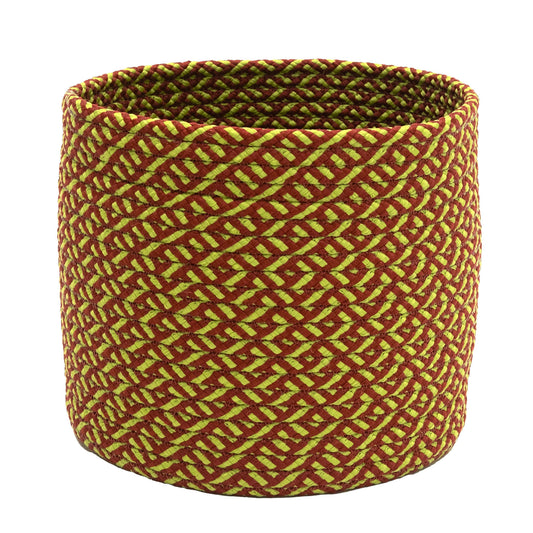Holiday-Vibes Modern Weave Basket - Vibe Green/Red 16"x16"x14"
