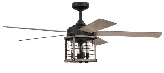 56" Nicolas, black Finish, black/Graywood Blades, Light Kit Included