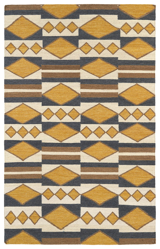 Kaleen Nomad Collection Bright Gold Area Rug 5' x 8'