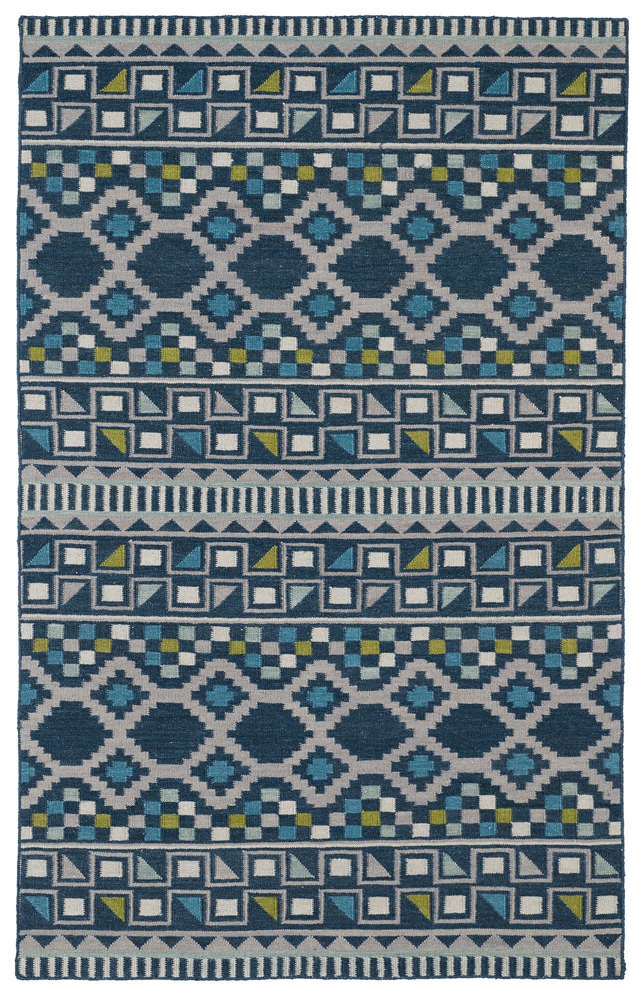 Kaleen Nomad Collection Dark Blue Runner 2'6" x 8'