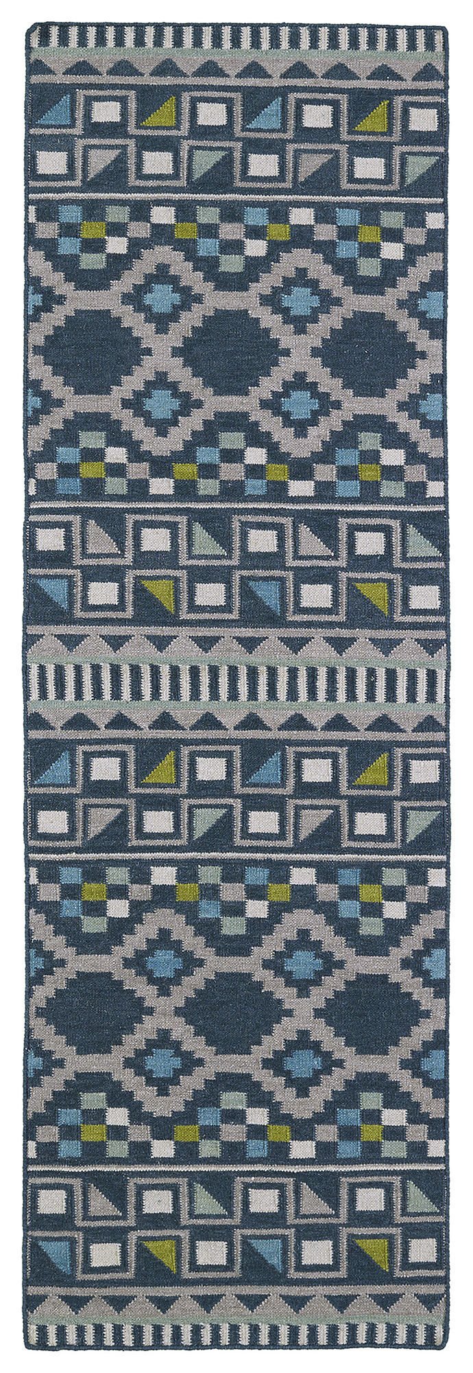 Kaleen Nomad Collection Dark Blue Runner 2'6" x 8'