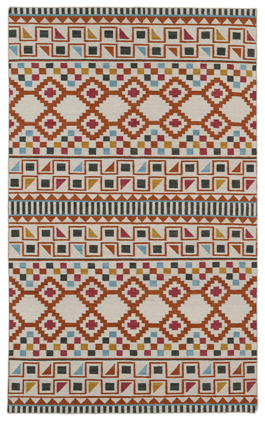 Kaleen Nomad Collection Bright Paprika Area Rug 3'6" x 5'6"