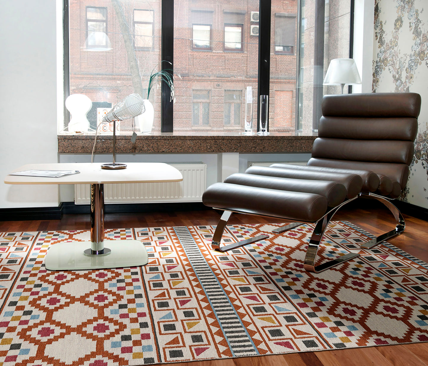 Kaleen Nomad Collection Bright Paprika Area Rug 3'6" x 5'6"