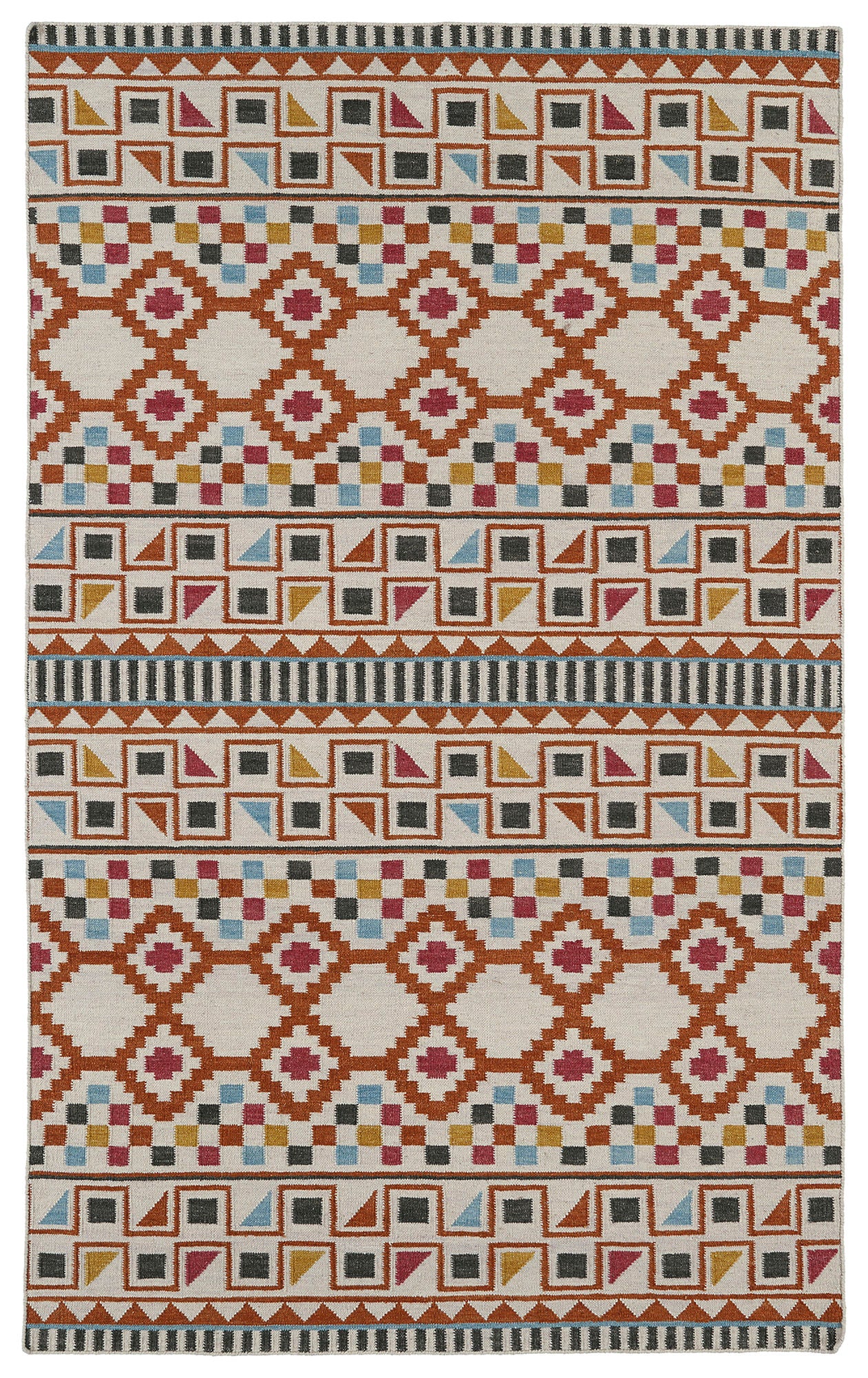 Kaleen Nomad Collection Bright Paprika Throw Rug 2' x 3'