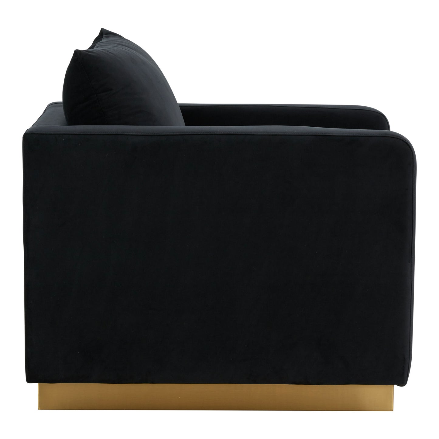 LeisureMod Nervo Velvet Accent Armchair In Midnight Black