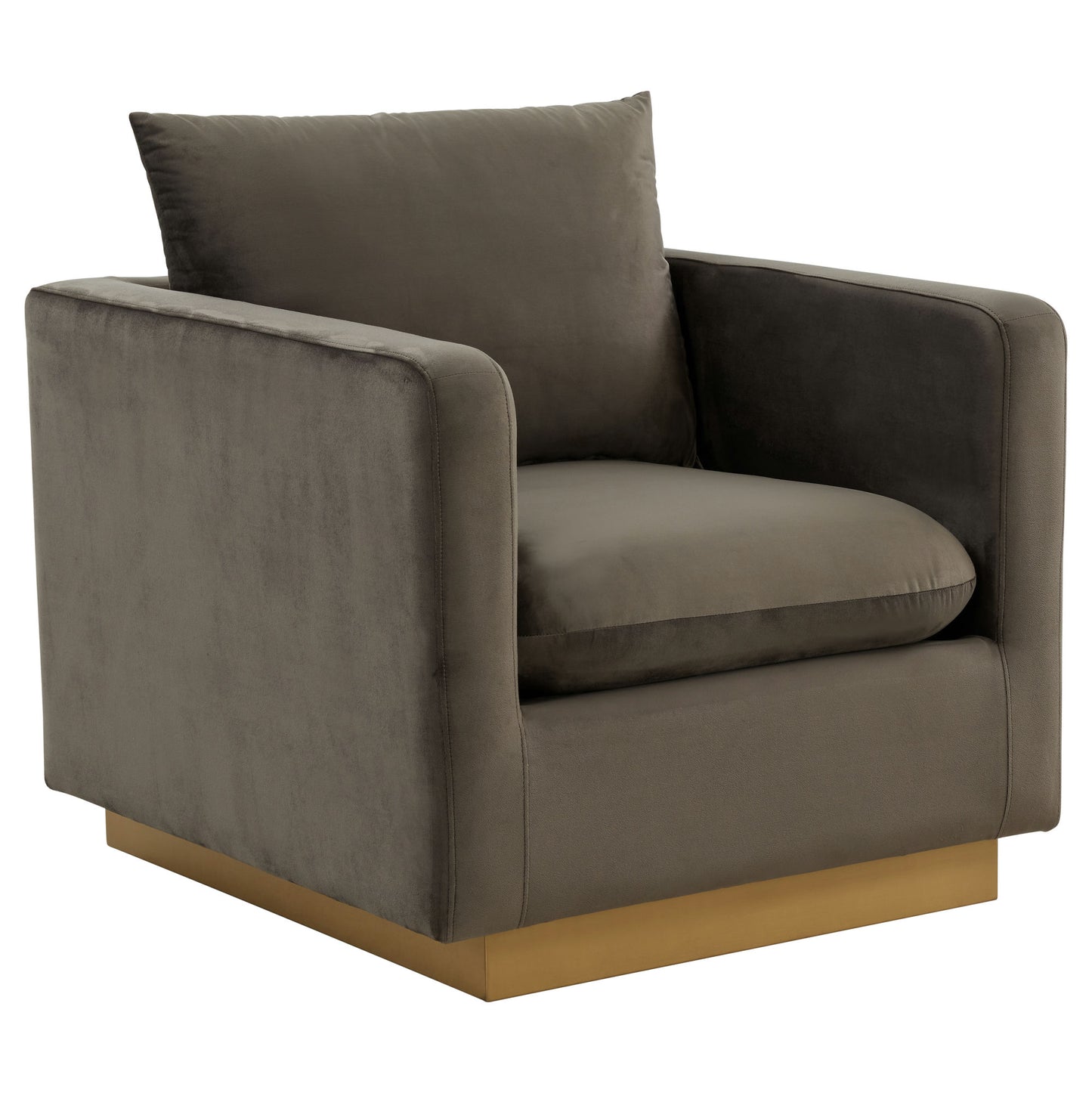 LeisureMod Nervo Velvet Accent Armchair In Dark Grey