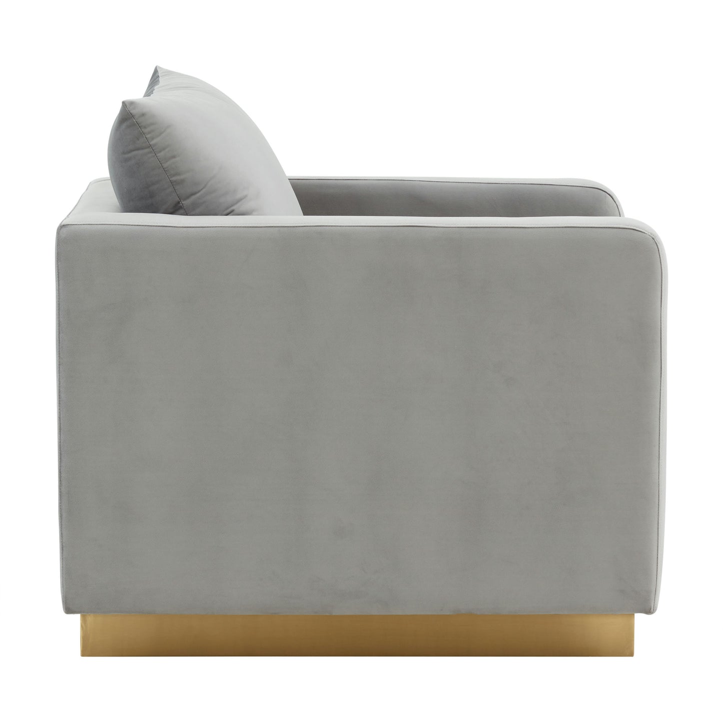 LeisureMod Nervo Velvet Accent Armchair In Light Grey