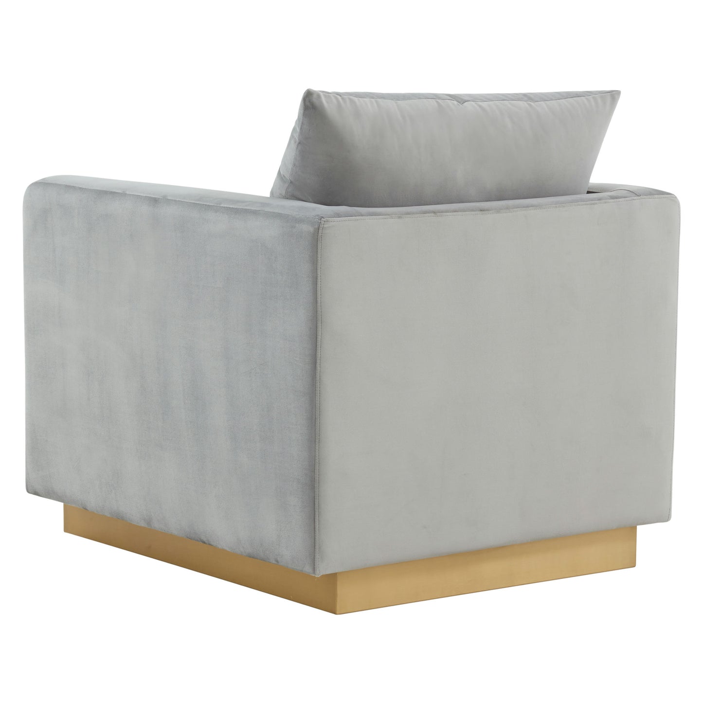 LeisureMod Nervo Velvet Accent Armchair In Light Grey