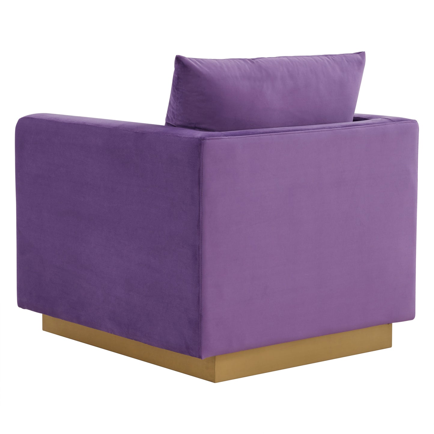 LeisureMod Nervo Velvet Accent Armchair In Purple