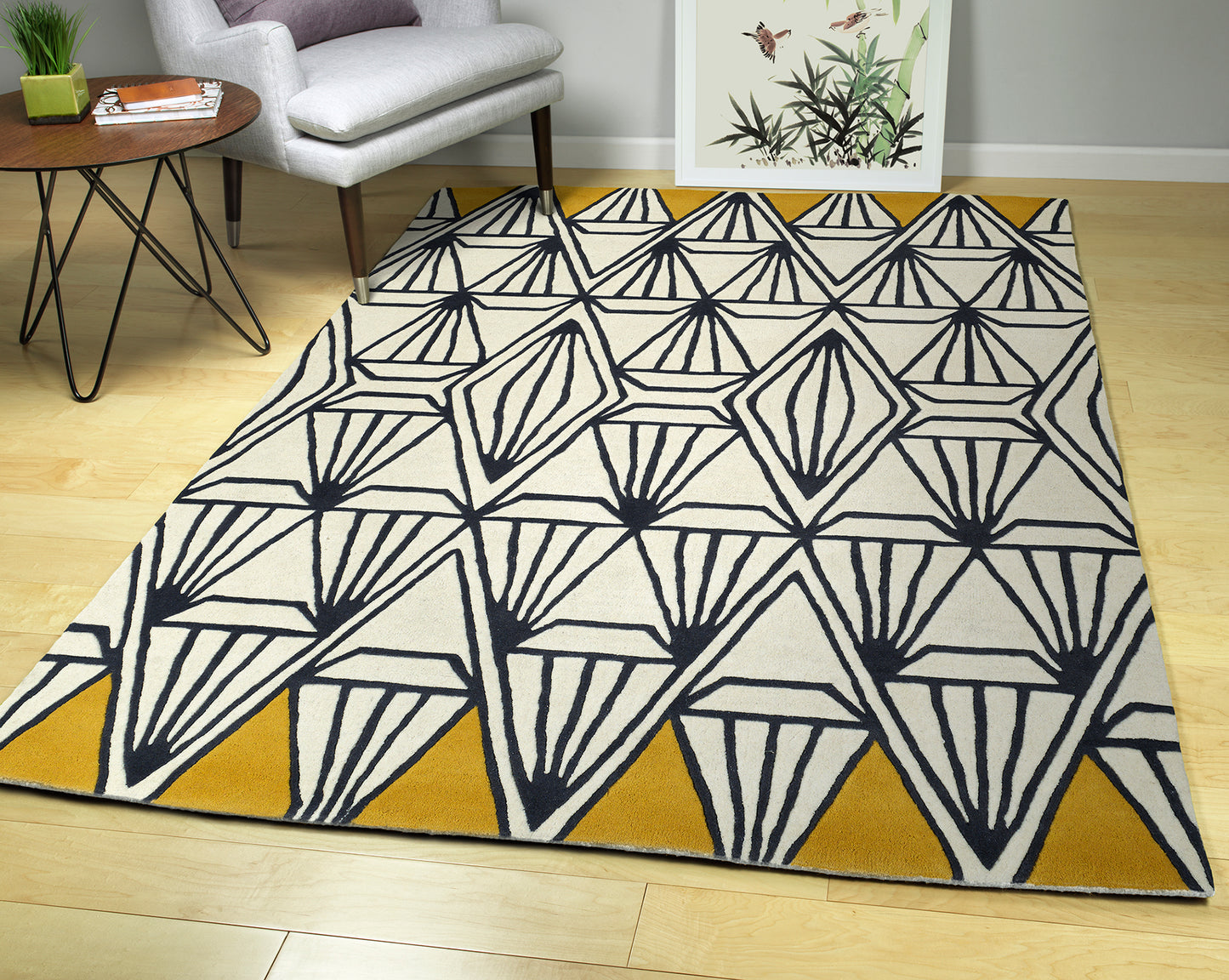 Kaleen Origami Collection ORG01-01 Ivory Area Rug 3'6" x 5'3"