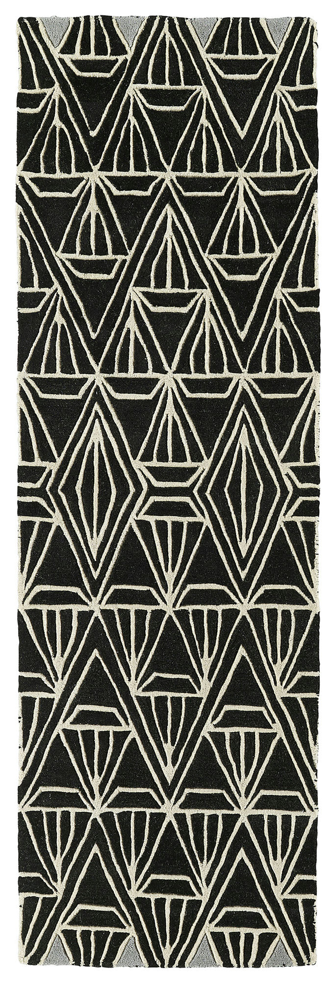 Kaleen Origami Collection  Black Throw Rug 2' x 3'