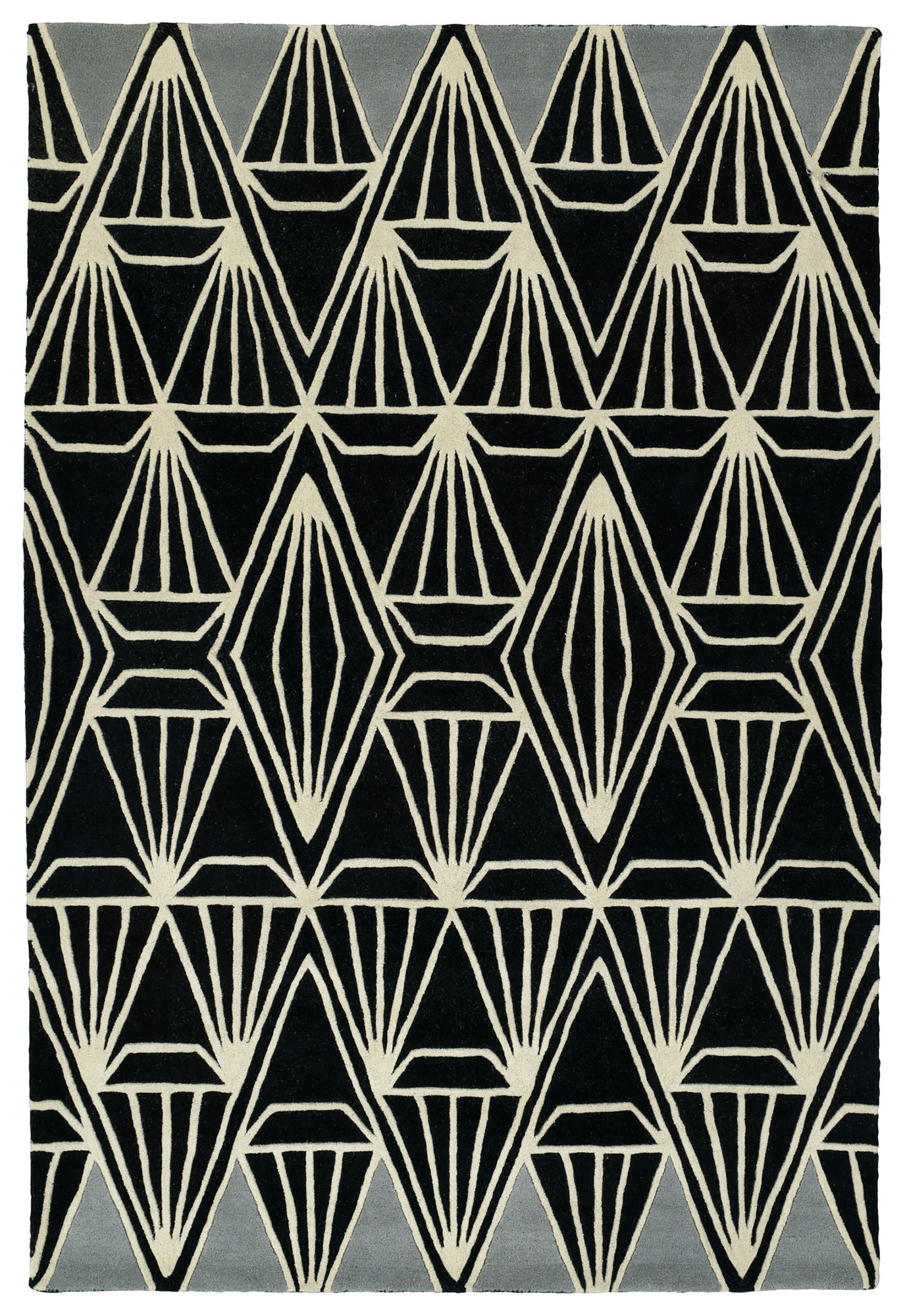 Kaleen Origami Collection  Black Runner 2'6" x 8'
