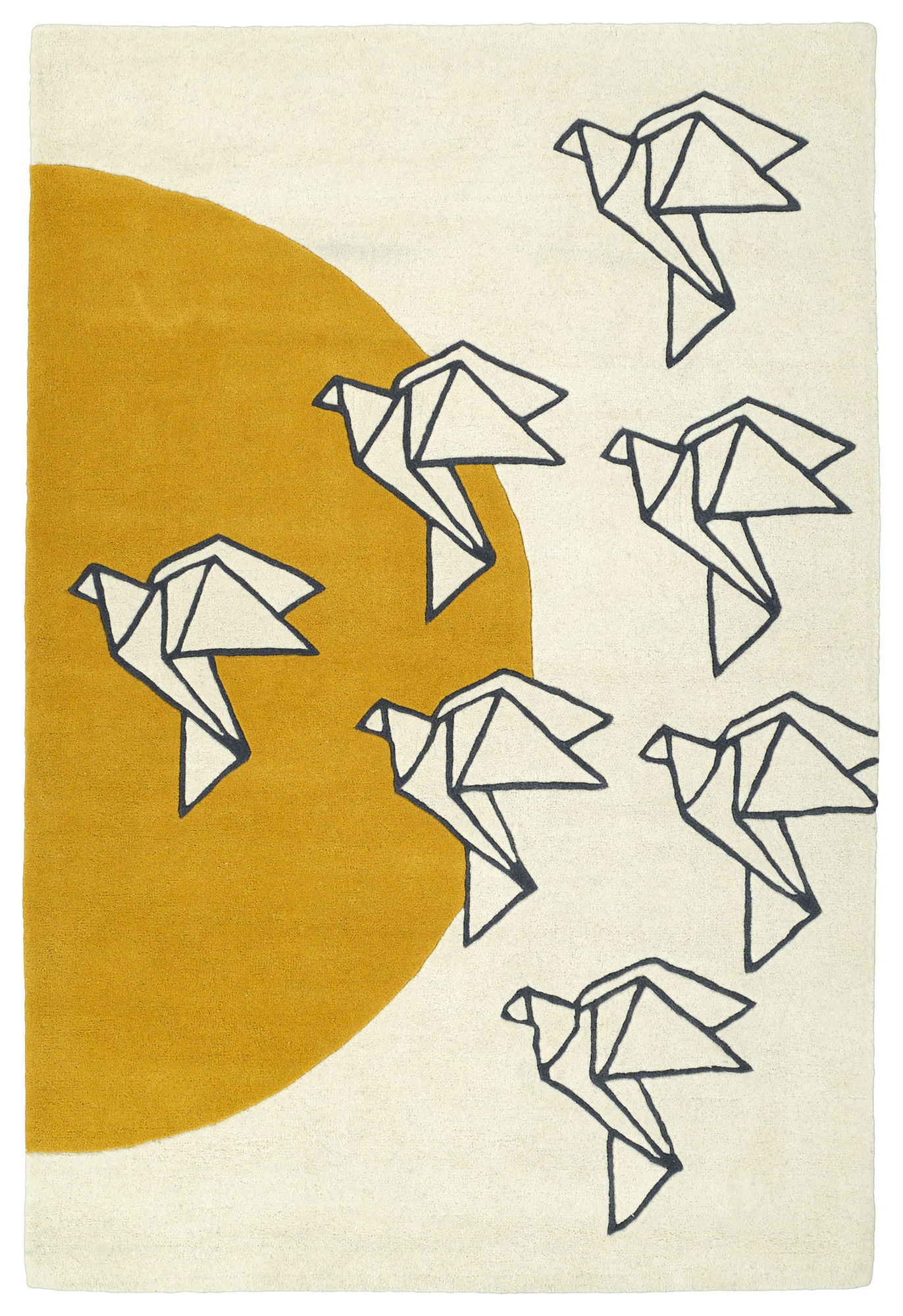 Kaleen Origami Collection ORG02-01 Ivory Area Rug 3'6" x 5'3"