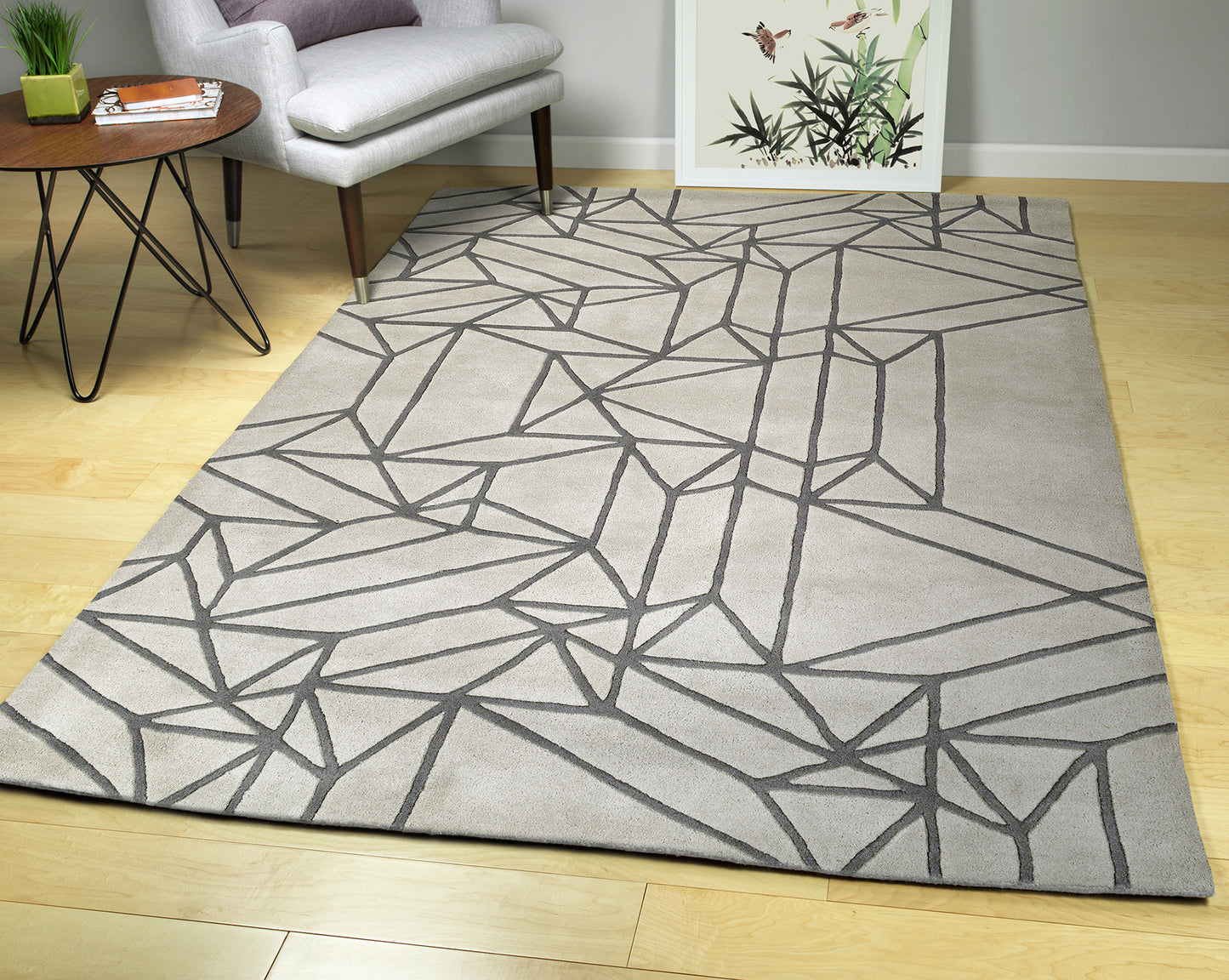 Kaleen Origami Collection Bright Mint Area Rug 5' x 7'6"