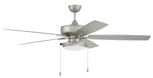 60" Outdoor Super Pro Fan w/ Disk Light Kit Frosted Glass & Blades Nickel